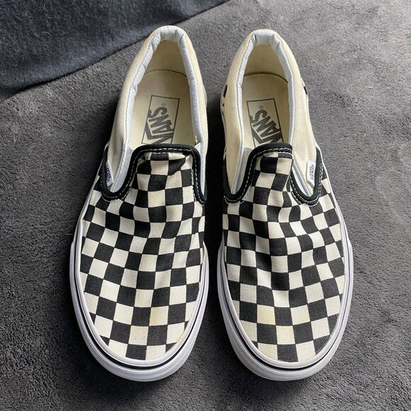 Vans Classic Checker Checkerboard Slip On Sneaker Black White Women’s 7.5 M6 US - Picture 9 of 12